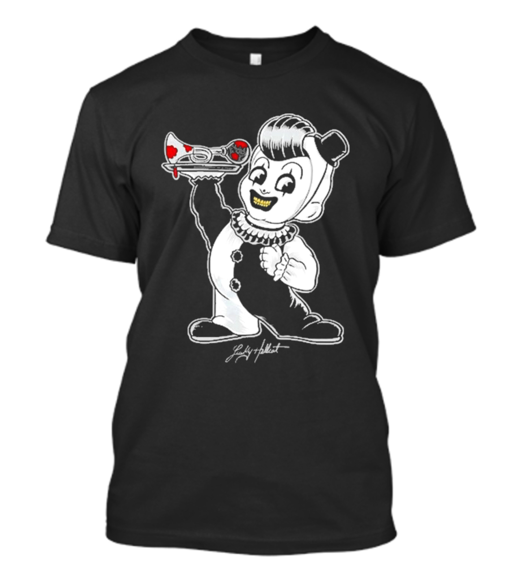 Lucky Hellcat Big Boy Creepy Clown With Chainsaw T-Shirt
