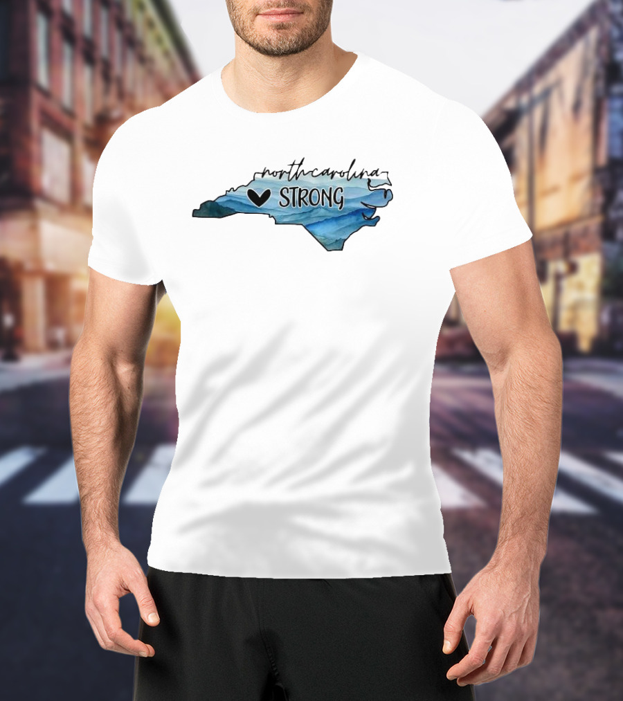 North Carolina Strong Heart Map T-Shirt