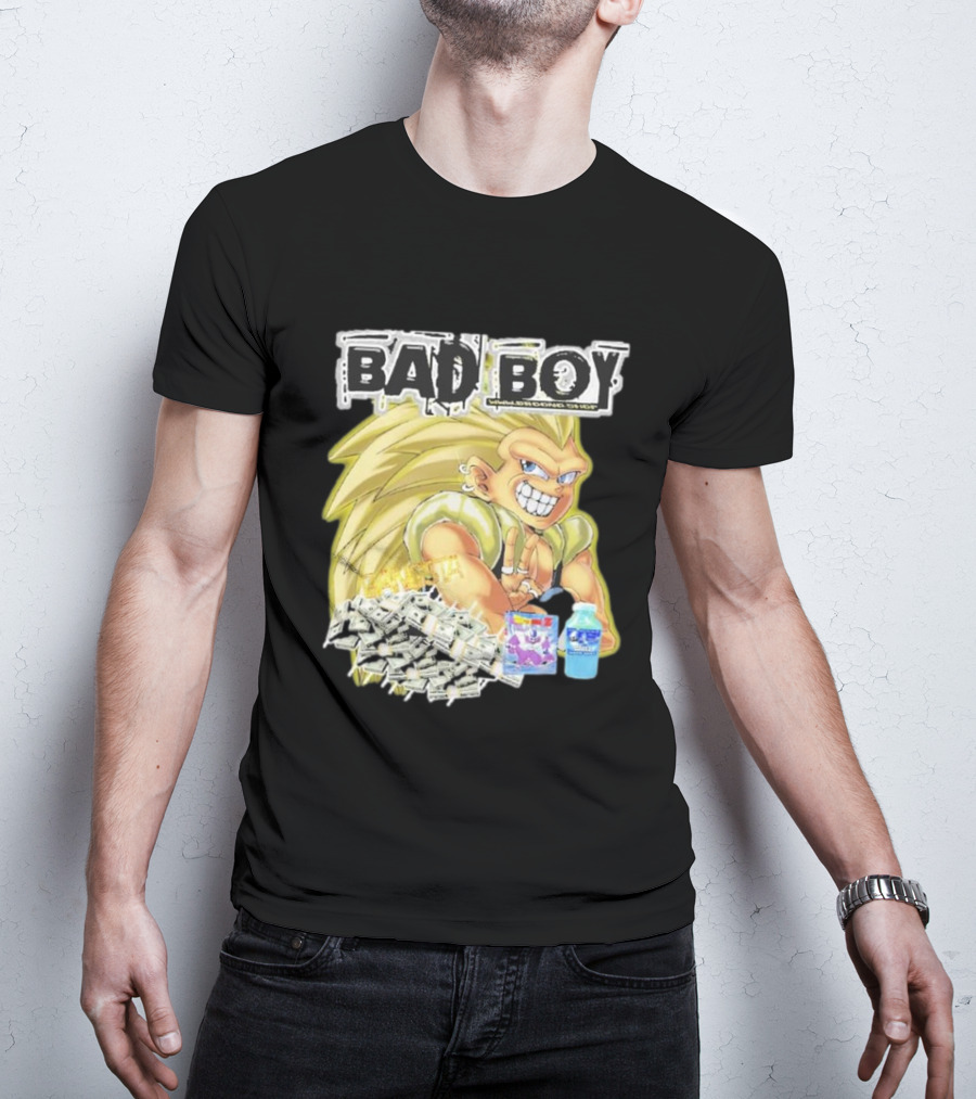 BAD BOY Sparking 2 Gotenks With Money And Blue Drink T-Shirt
