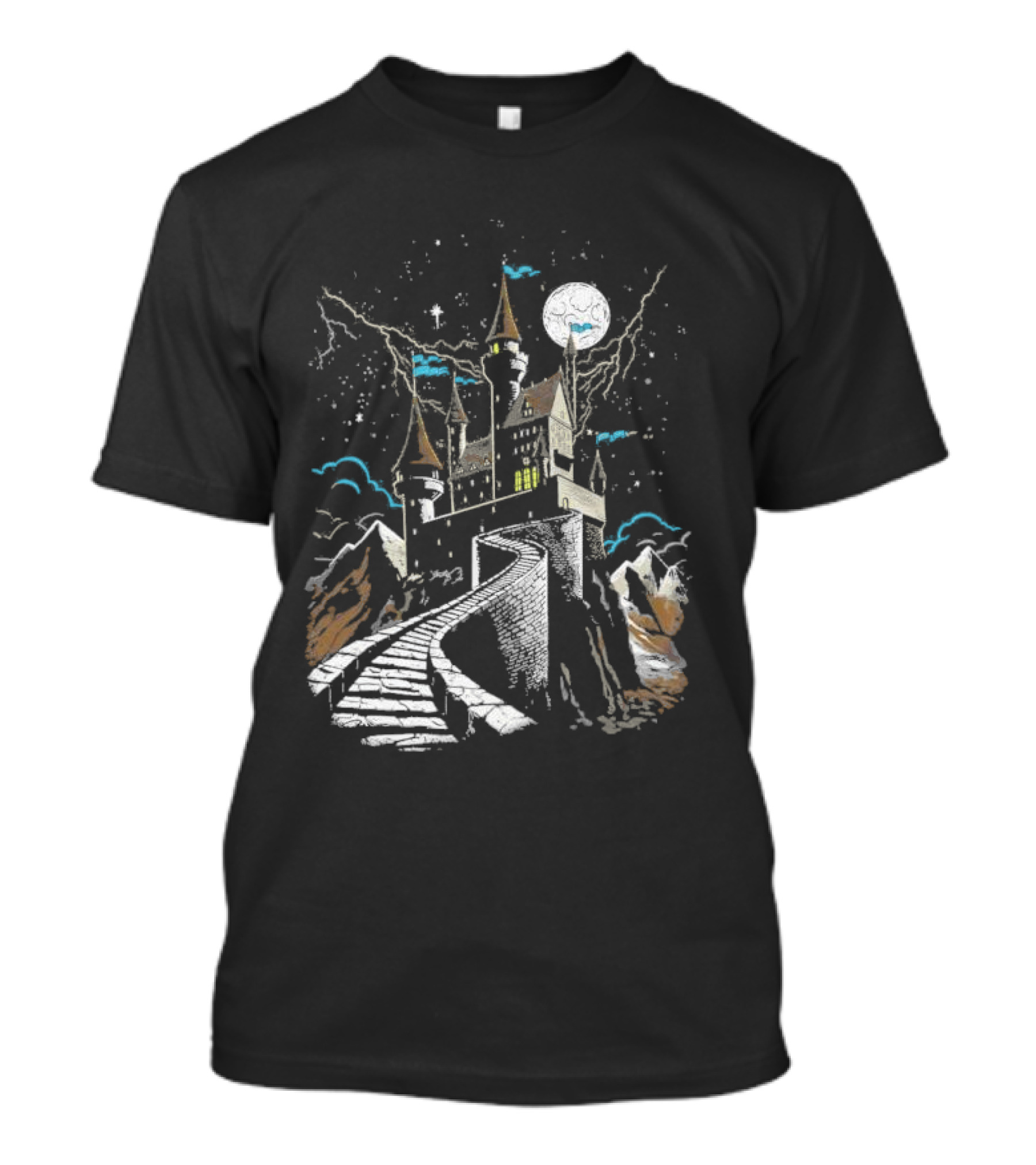 Dark Keep Moonlit Castle Vintage Intotheam T-Shirt