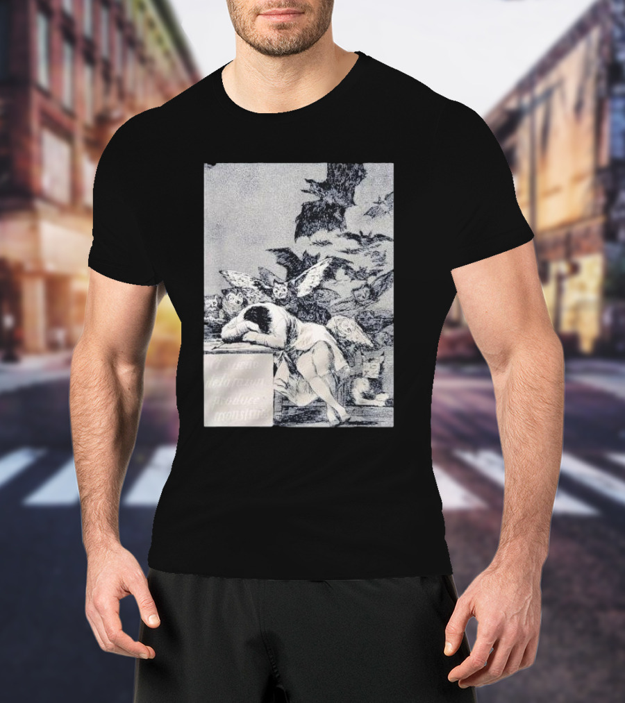 Francisco Goya The Sleep Of Reason Produces Monsters Artwork Scene With Bats And Owls T-Shirt