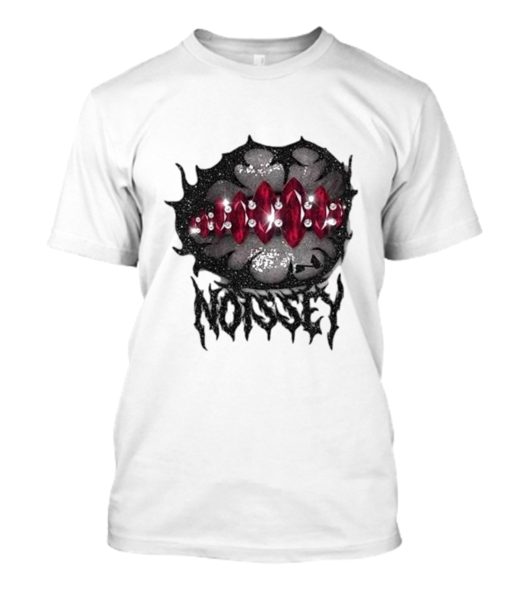 Noissey Rock Night Red Diamond Lip Print T-Shirt