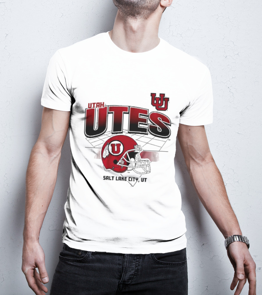 Utah Utes Football Helmet Salt Lake City UT Grid T-Shirt