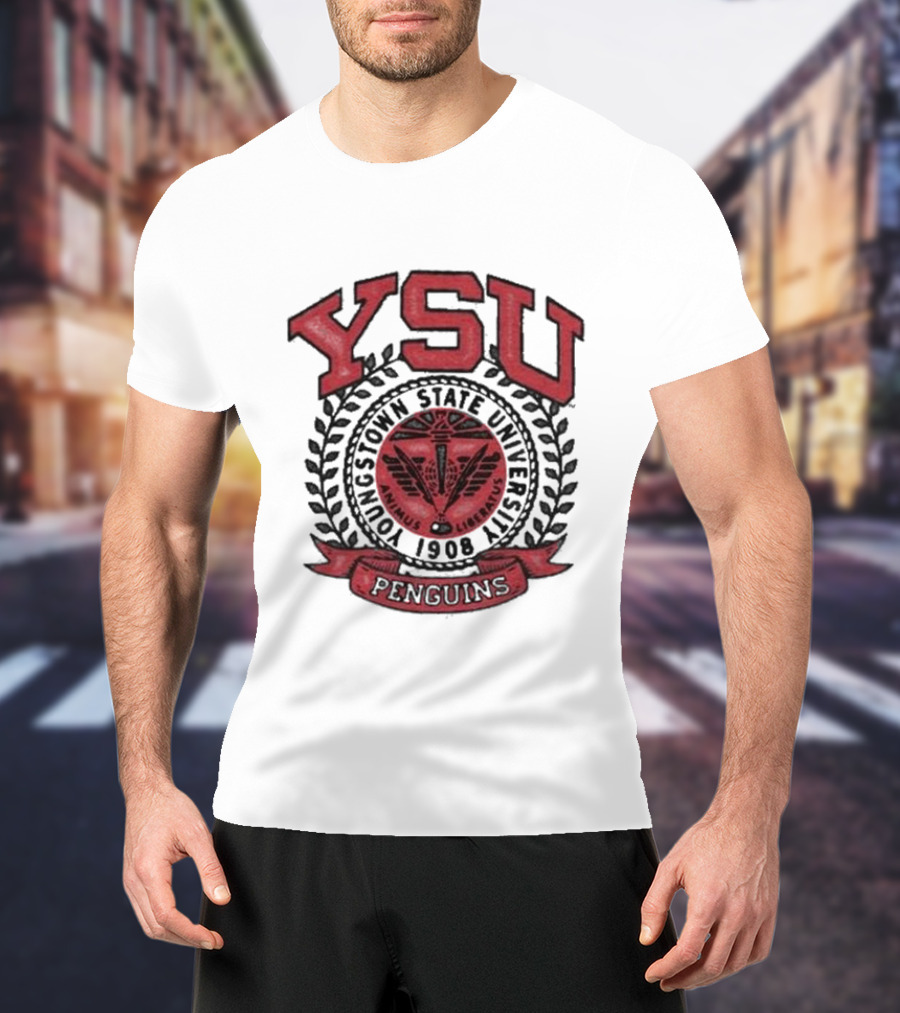 Youngstown Clothing Co Youngstown State University 1908 YSU Penguins Crest T-Shirt