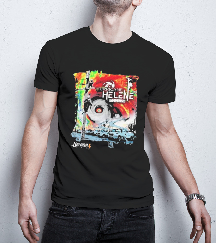 Hurricane Helene 09:26:24 Lineman T-Shirt