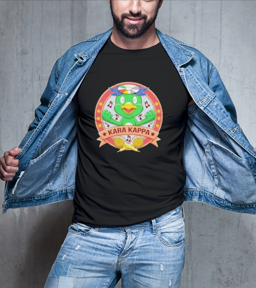 Karaoke Kappa Music Japan Monster Kara Kappa Music Notes Cartoon T-Shirt