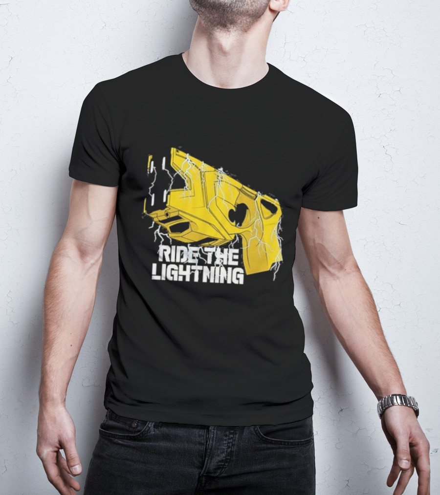 Ride The Lightning CBC Yellow Gun With Electric Bolts T-Shirt