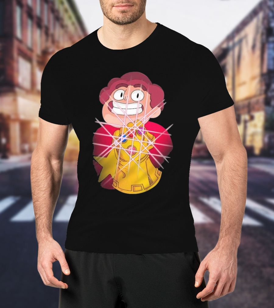 Steven Universe Wearing Infinity Gauntlet With Gems T-Shirt