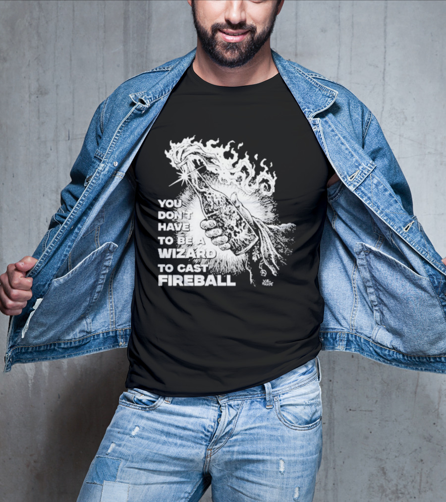 You Don't Have To Be A Wizard To Cast Fireball Diablo Macabre Flame Bottle T-Shirt