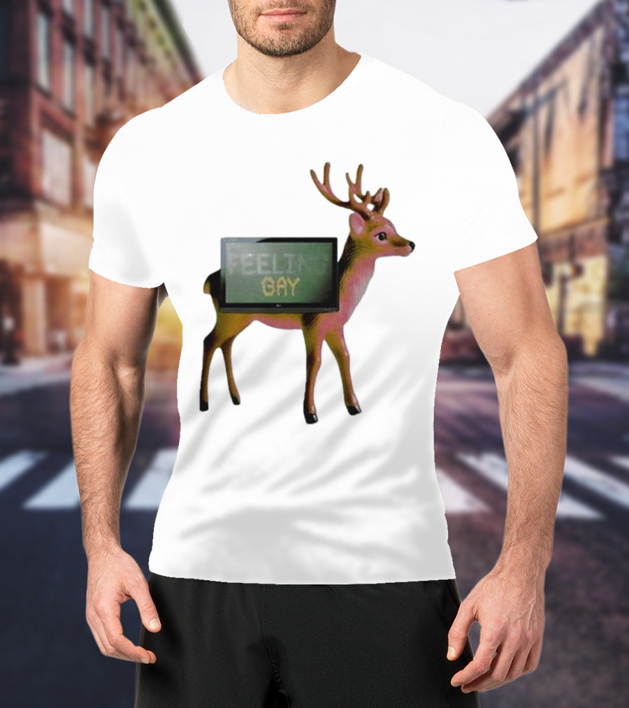 Jean Pierre Feeling Gay Deer With TV Screen T-Shirt