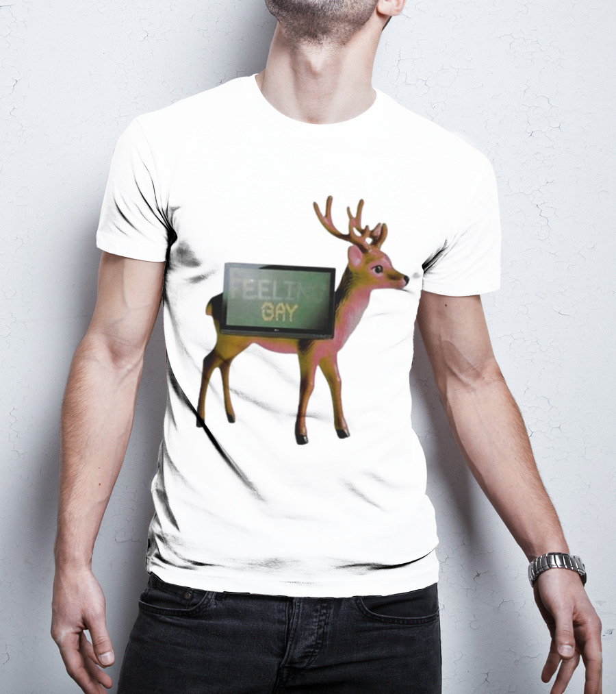 Jean Pierre Feeling Gay Deer With TV Screen T-Shirt