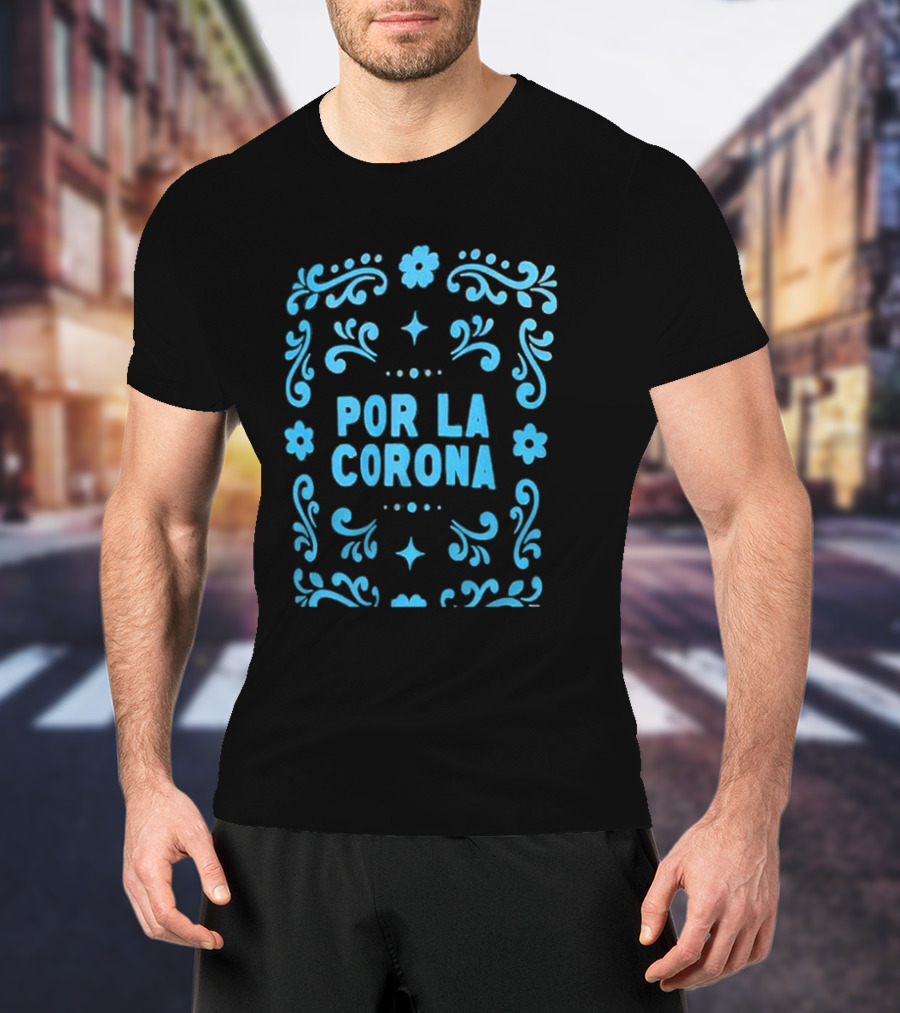 Charlotte FC Por La Corona Floral Blue Decorative T-Shirt