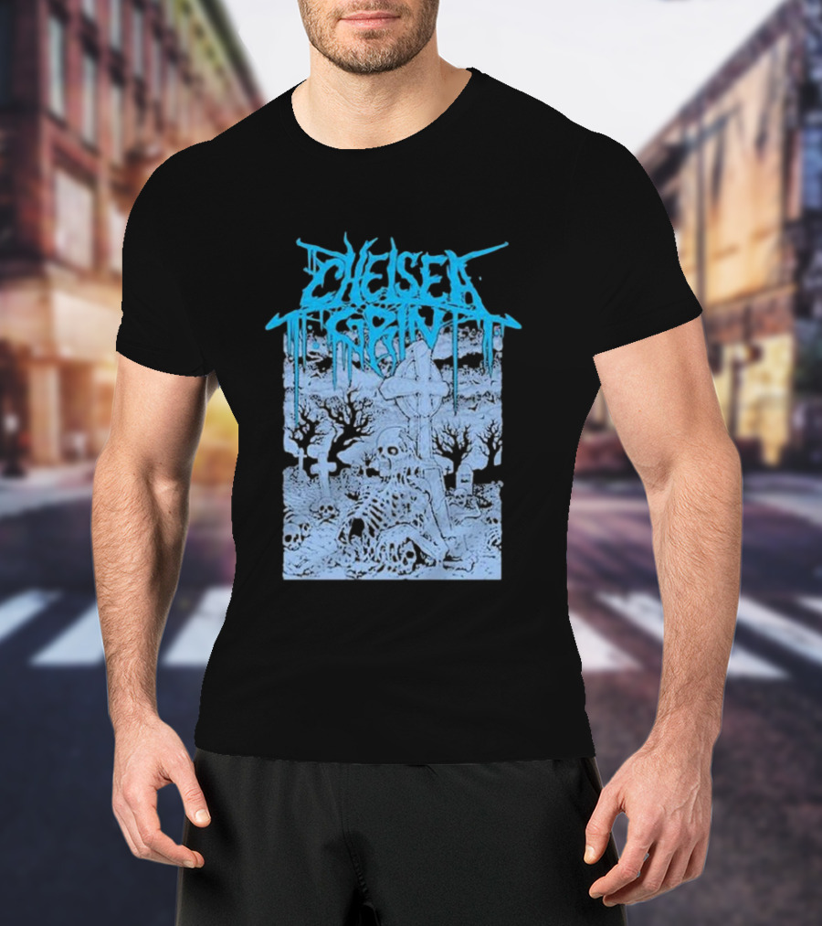 Chelsea Grin Skeleton Cemetery Scene T-Shirt
