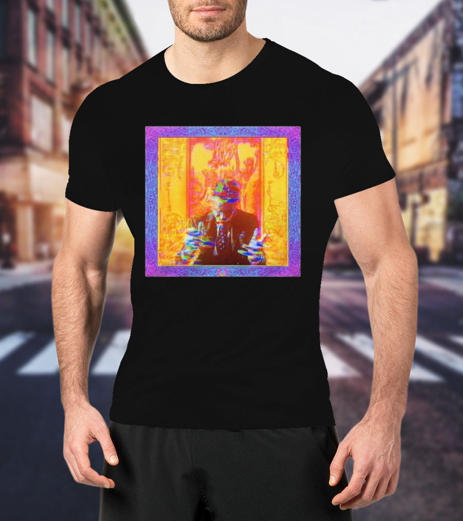 Dragons Ft Jordan Peterson Psychedelic Portrait With Ornate Border T-Shirt