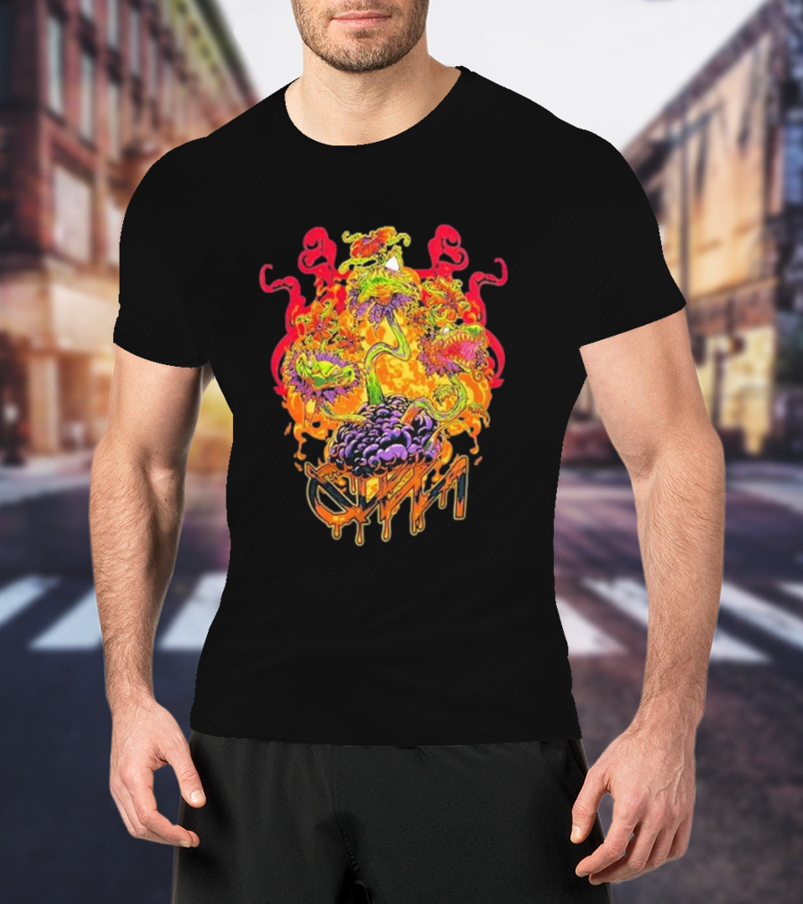 Ganja White Night Wobbleween 3 Psychedelic Monster Heads T-Shirt