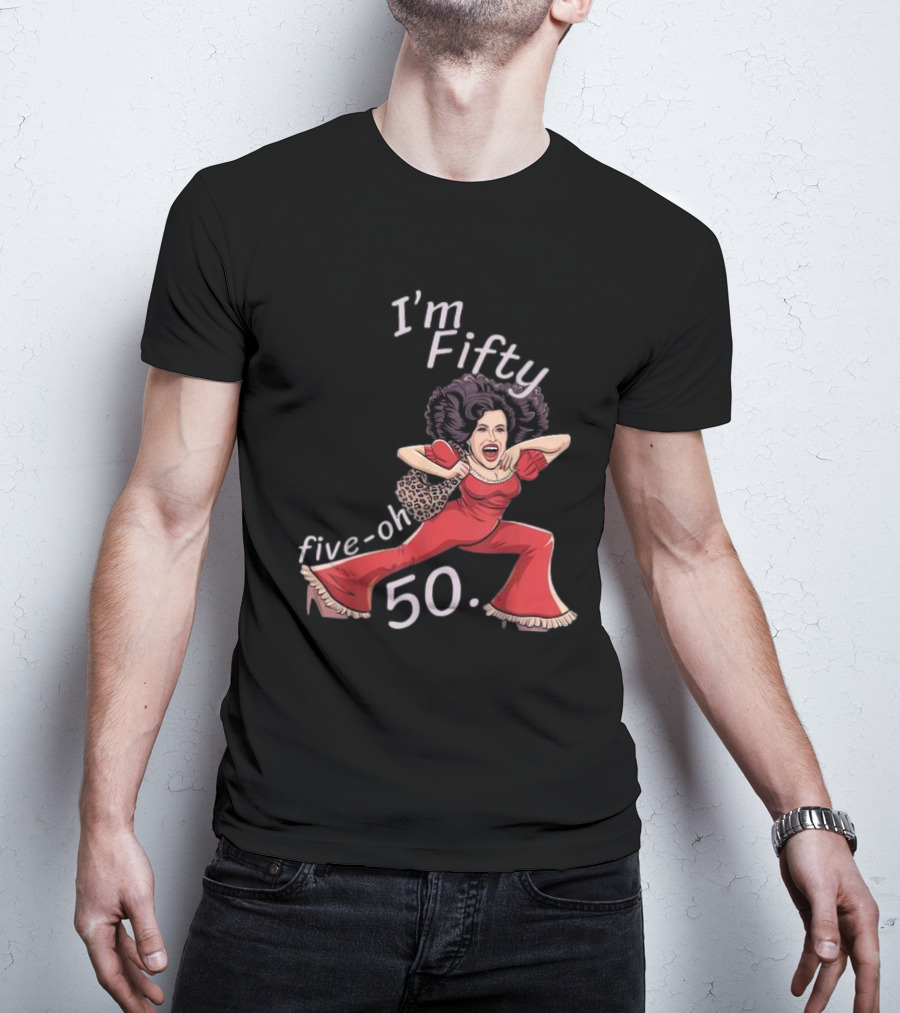 I’m Fifty Five-Oh 50 Leopard Bag Red Outfit Birthday O'Malley Lady T-Shirt