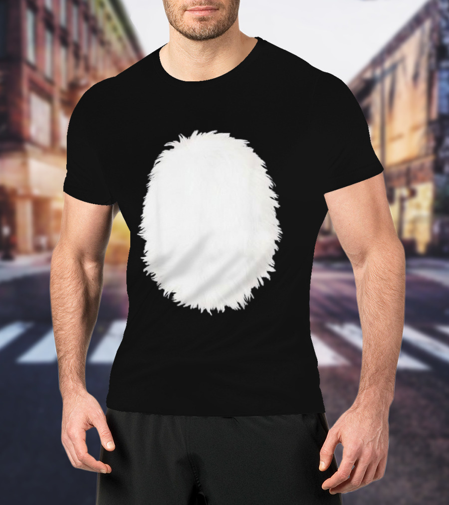 White Furry Belly DIY Costume Cosplay Animal Theme Panda Bear Cat Skunk Deer T-Shirt