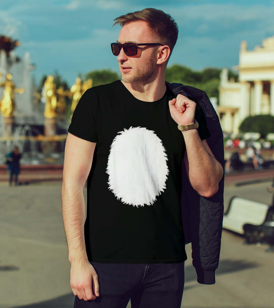 White Furry Belly DIY Costume Cosplay Animal Theme Panda Bear Cat Skunk Deer T-Shirt