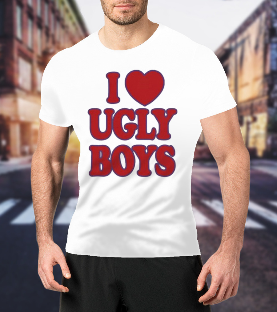 Omar Apollo I Love Ugly Boys Red Text Heart T-Shirt