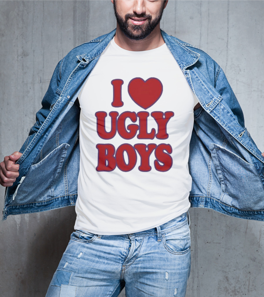Omar Apollo I Love Ugly Boys Red Text Heart T-Shirt