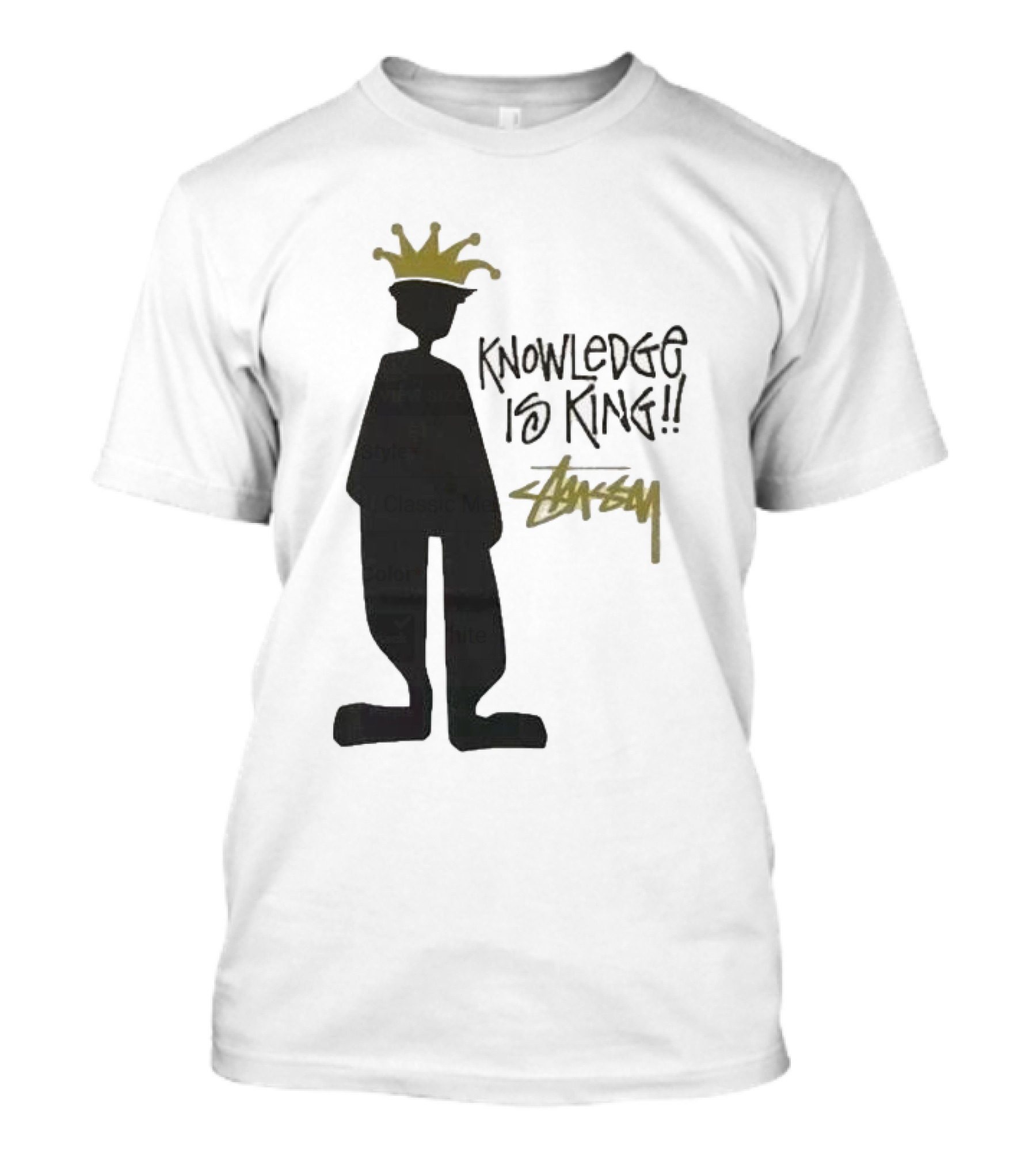 Stussy Knowledge Is King Silhouette With Crown T-Shirt