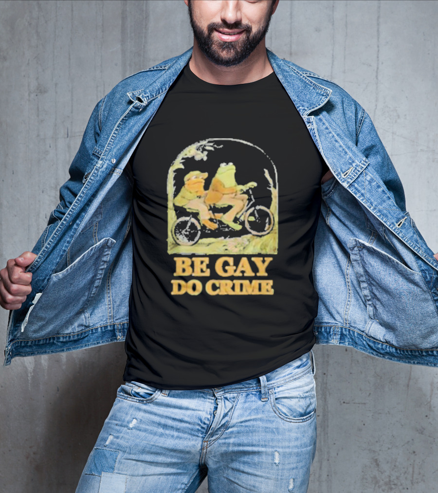 Frogs Be Gay Do Crime Bicycle Adventure T-Shirt