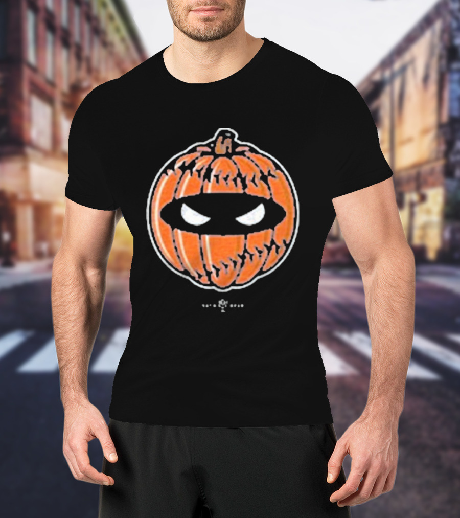 Pitching Ninja Playoff Pumpkin Jack-O'-Lantern Eyes T-Shirt