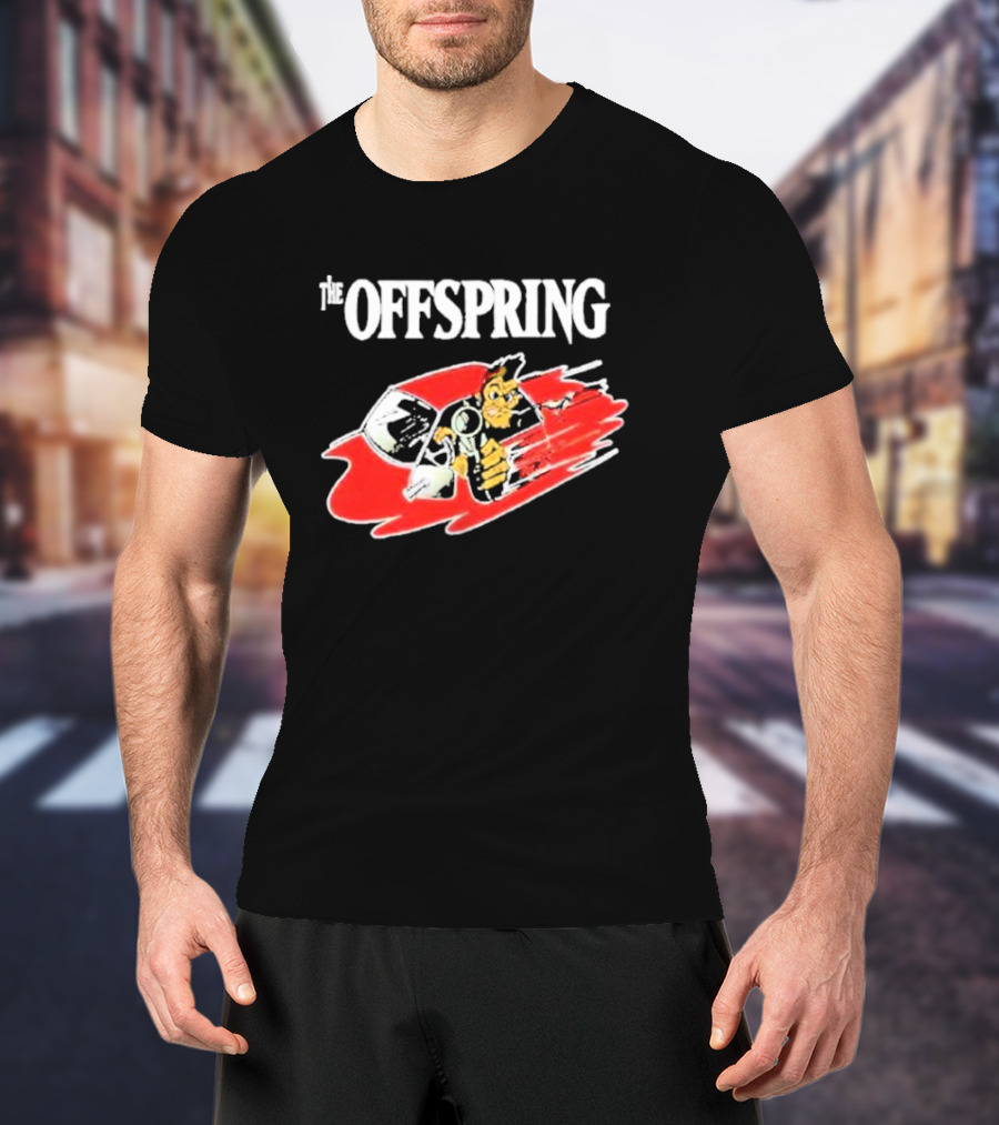 The Offspring Bad Habit Cartoon Skull And Monkey With Racing Helmet T-Shirt