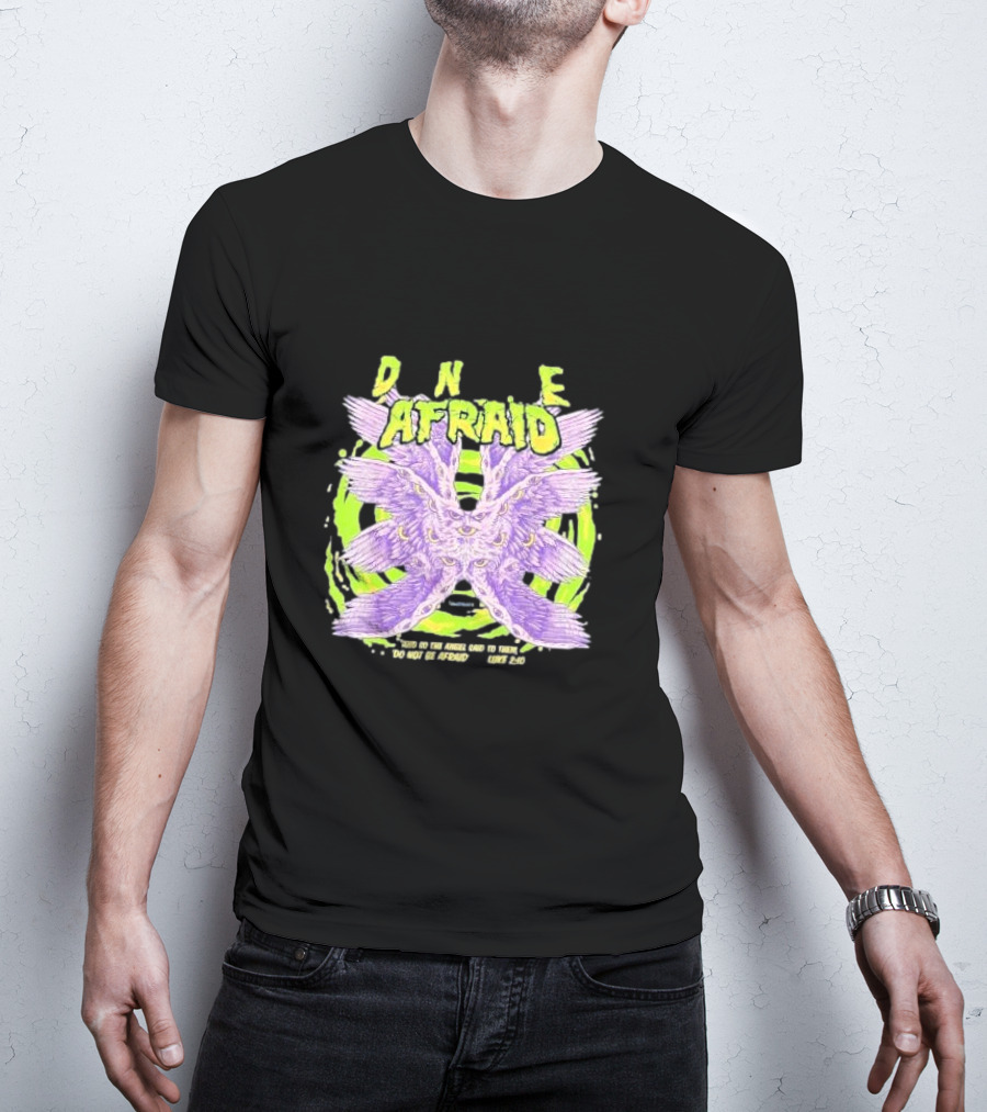 DNE Afraid Realistic Angel Luke 2:10 T-Shirt