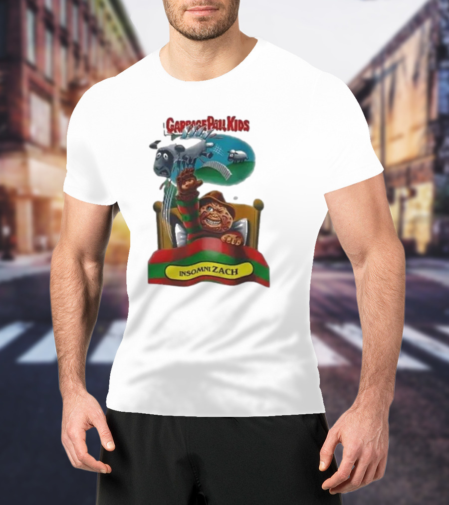 Garbage Pail Kids Insomni Zach Freddy Krueger Sheep Jumping Bed T-Shirt
