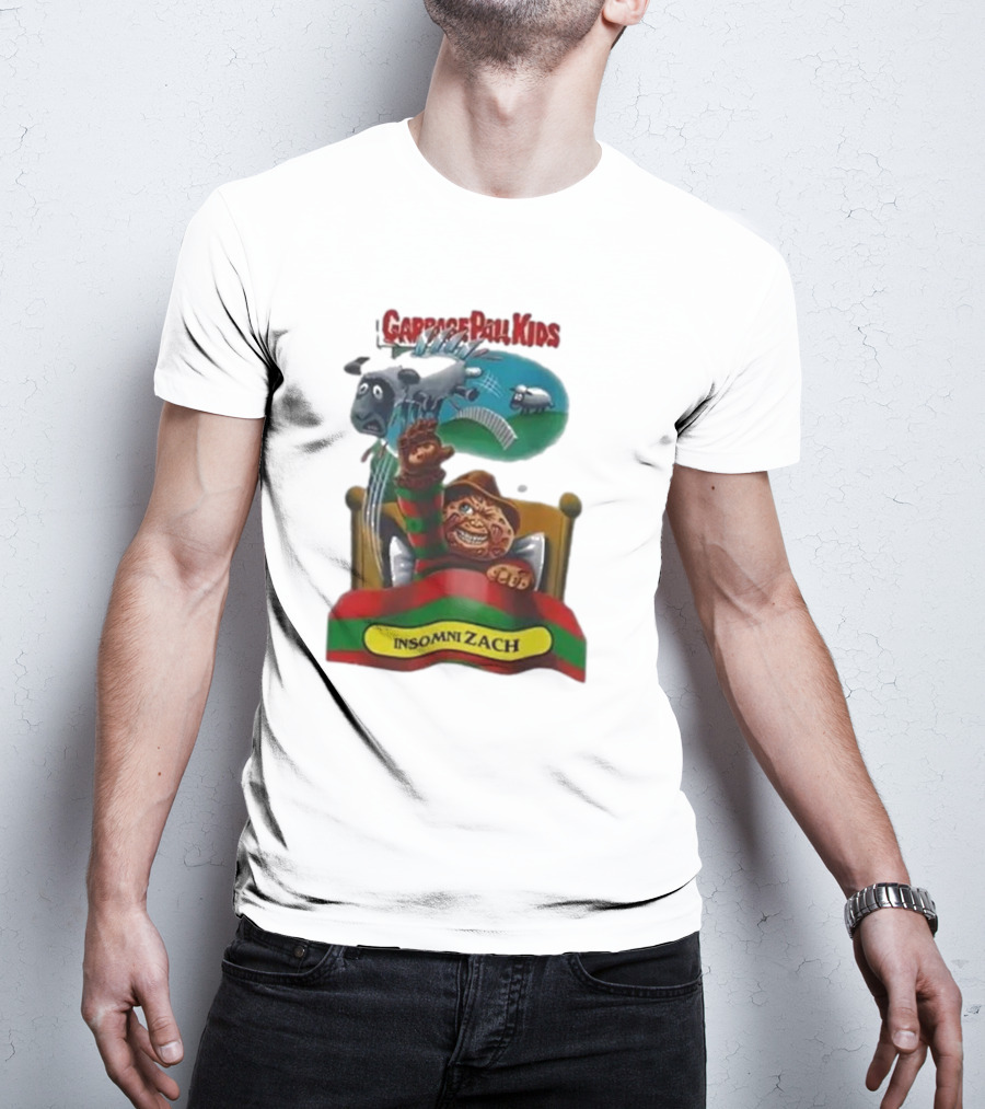 Garbage Pail Kids Insomni Zach Freddy Krueger Sheep Jumping Bed T-Shirt