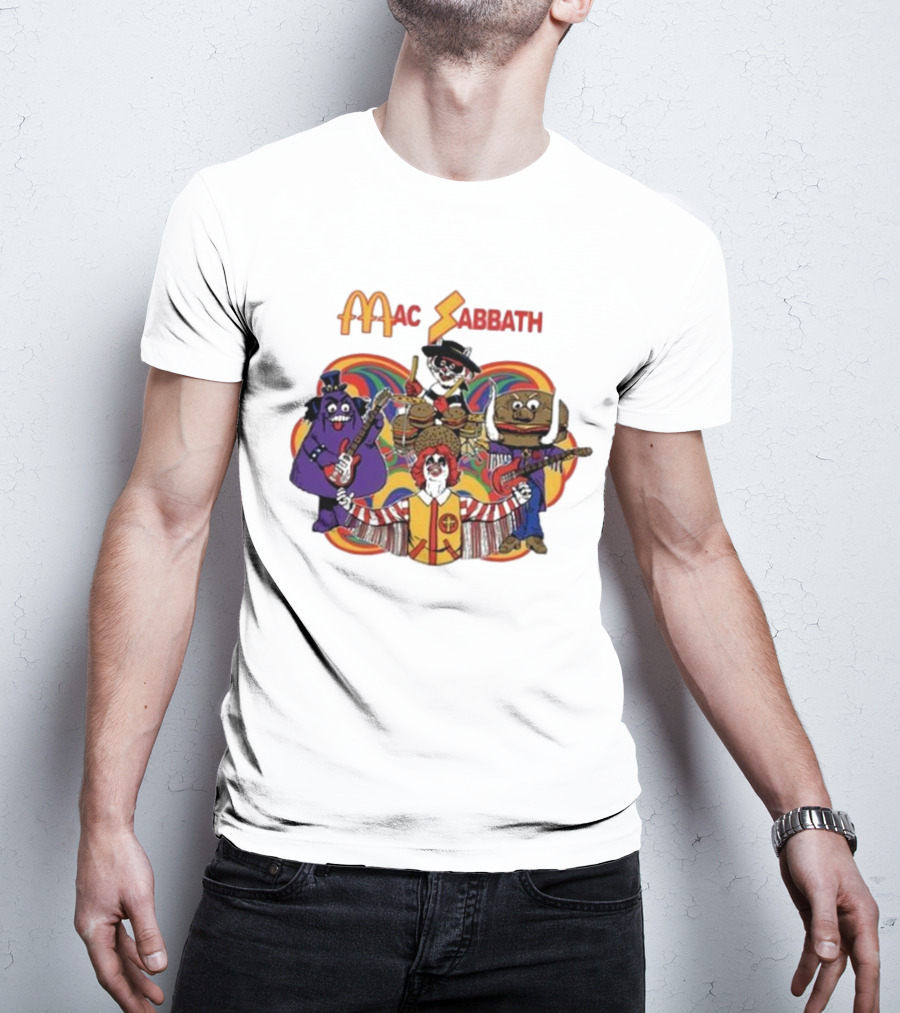 Mac Sabbath Cartoon Band Characters Playing Instruments T-Shirt