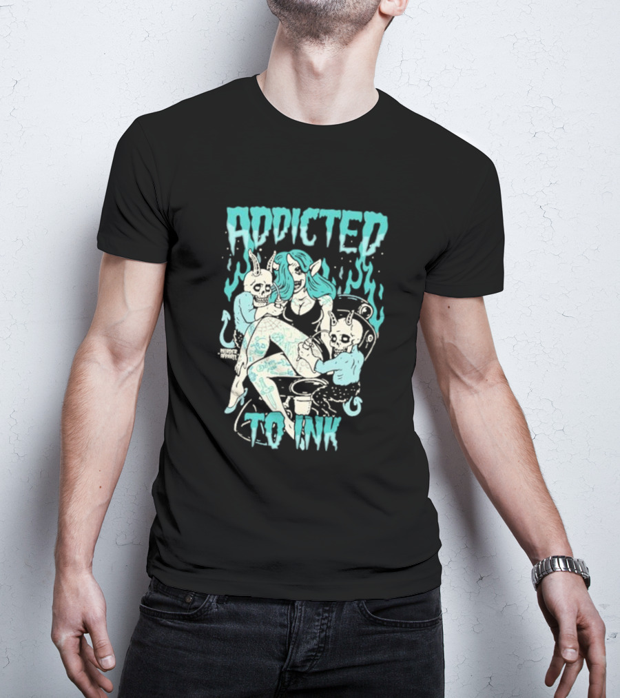 Addicted To Ink Murder Apparel Demon Tattoo Fantasy T-Shirt