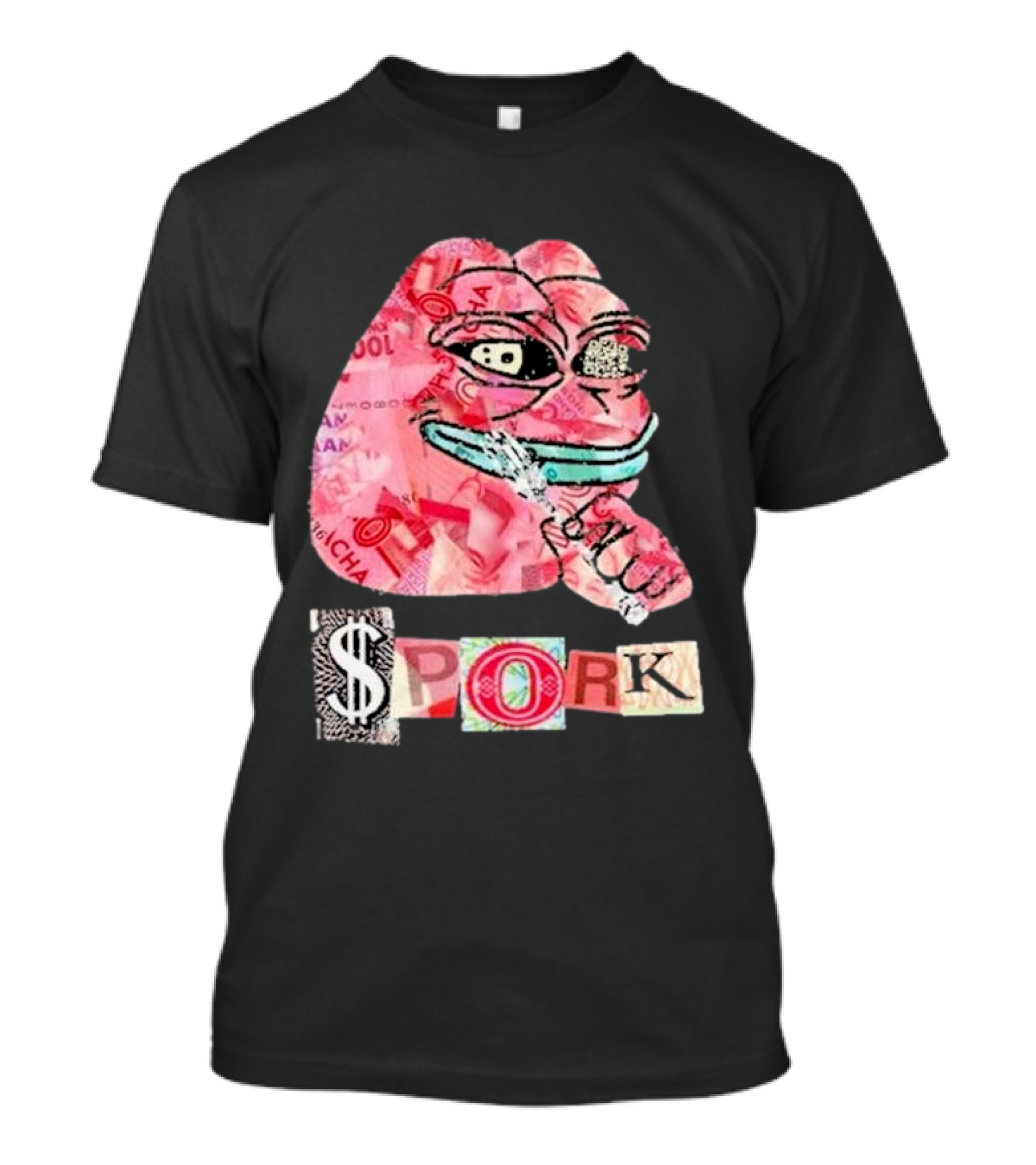 Frog Joseph David Colombo $pork Money Collage T-Shirt