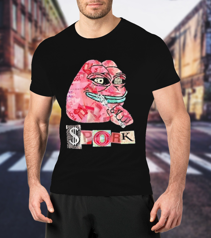 Frog Joseph David Colombo $pork Money Collage T-Shirt