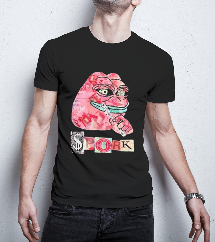 Frog Joseph David Colombo $pork Money Collage T-Shirt