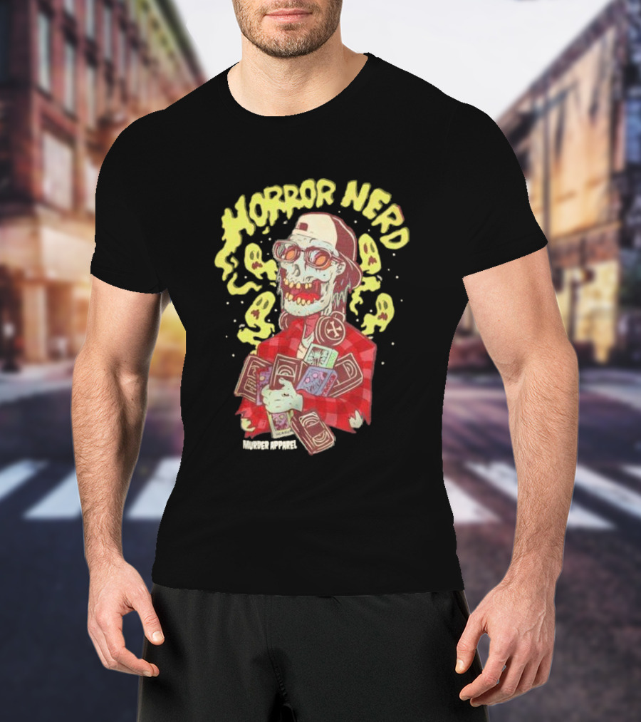 Horror Nerd Zombie Holding Comics Murder T-Shirt