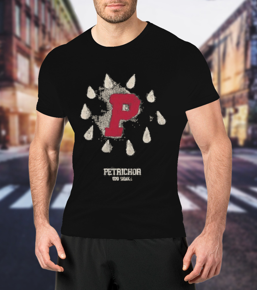 Petrichor 070 Shake Red P Rain Droplets T-Shirt