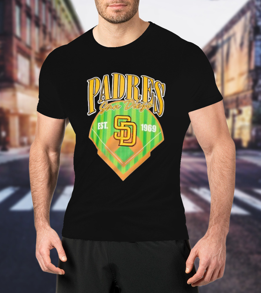 Padres San Diego Est 1969 Home Plate SD T-Shirt