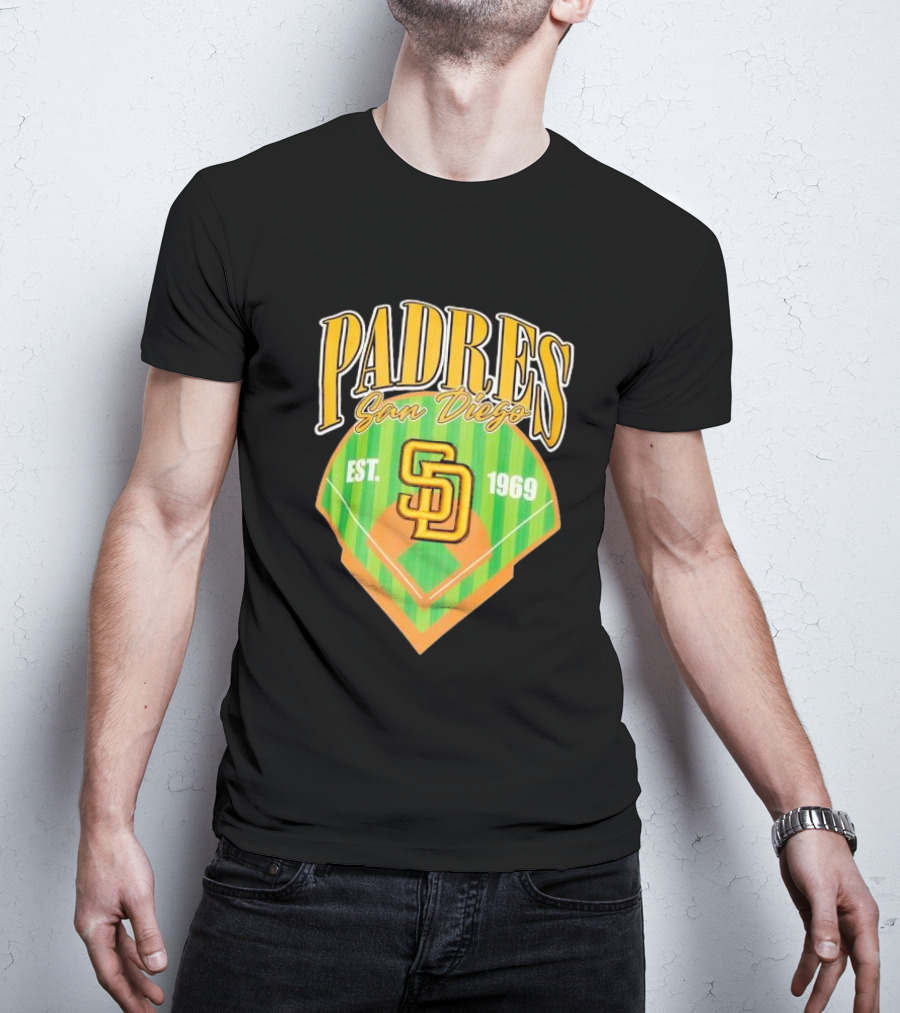 Padres San Diego Est 1969 Home Plate SD T-Shirt