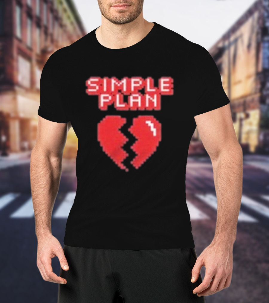 Simple Plan Heart Divided In Two T-Shirt