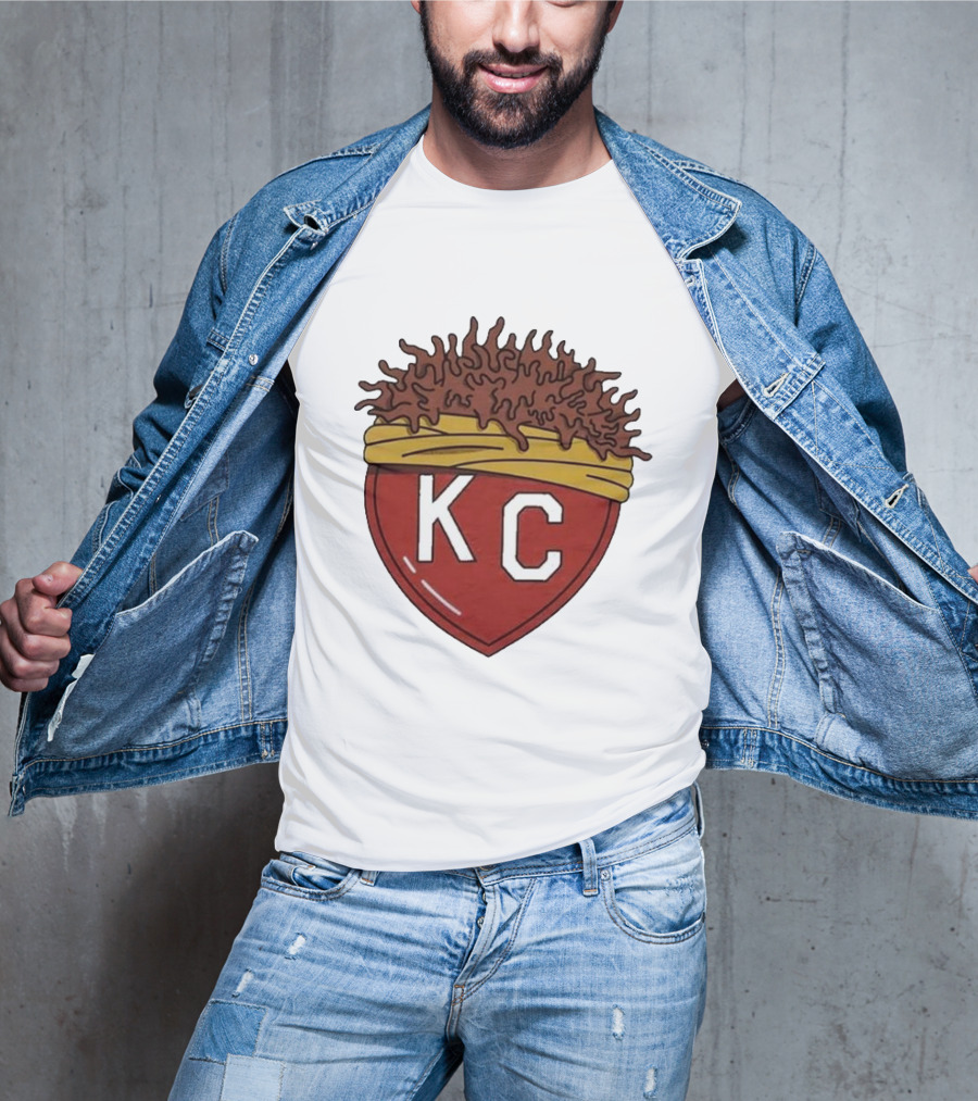 Charlie Hustle KC Heart Logo With Afro Hairband T-Shirt