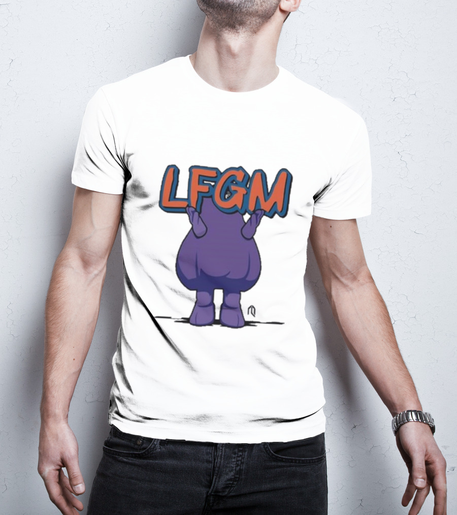 LFGM Monster Grimace New York Mets Sign T-Shirt