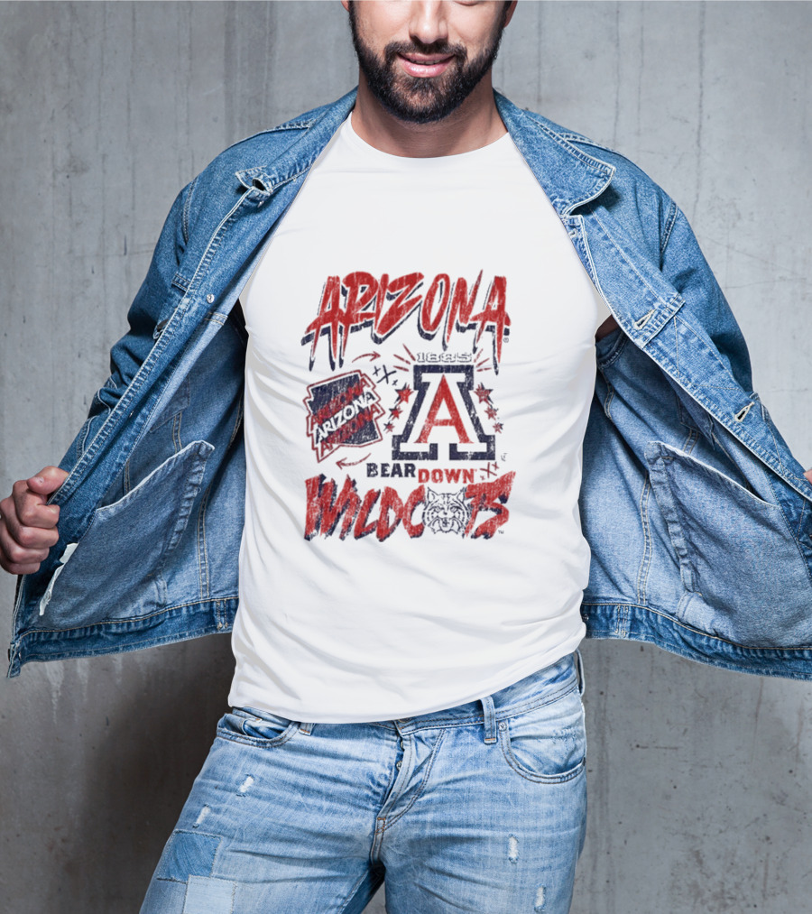 Arizona Wildcats Bear Down Logo Collage T-Shirt