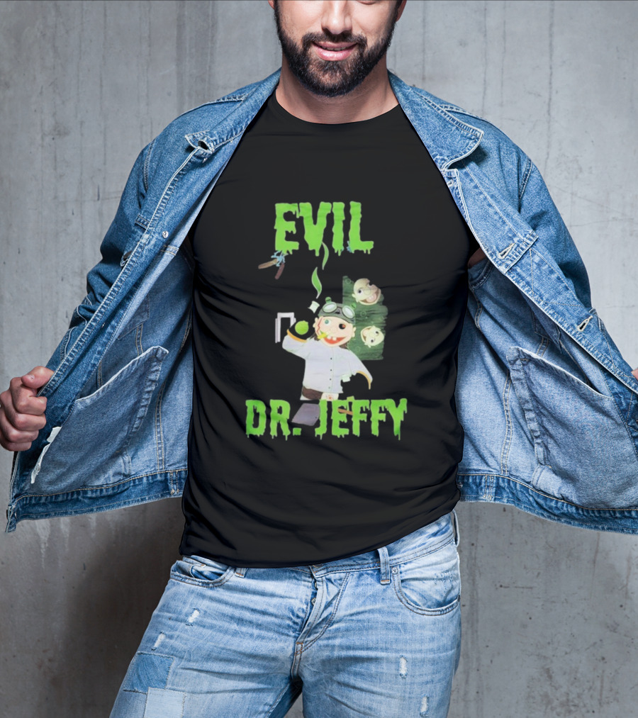 Evil Dr. Jeffy SML Mad Scientist Character With Green Smoke And Zombie Heads T-Shirt