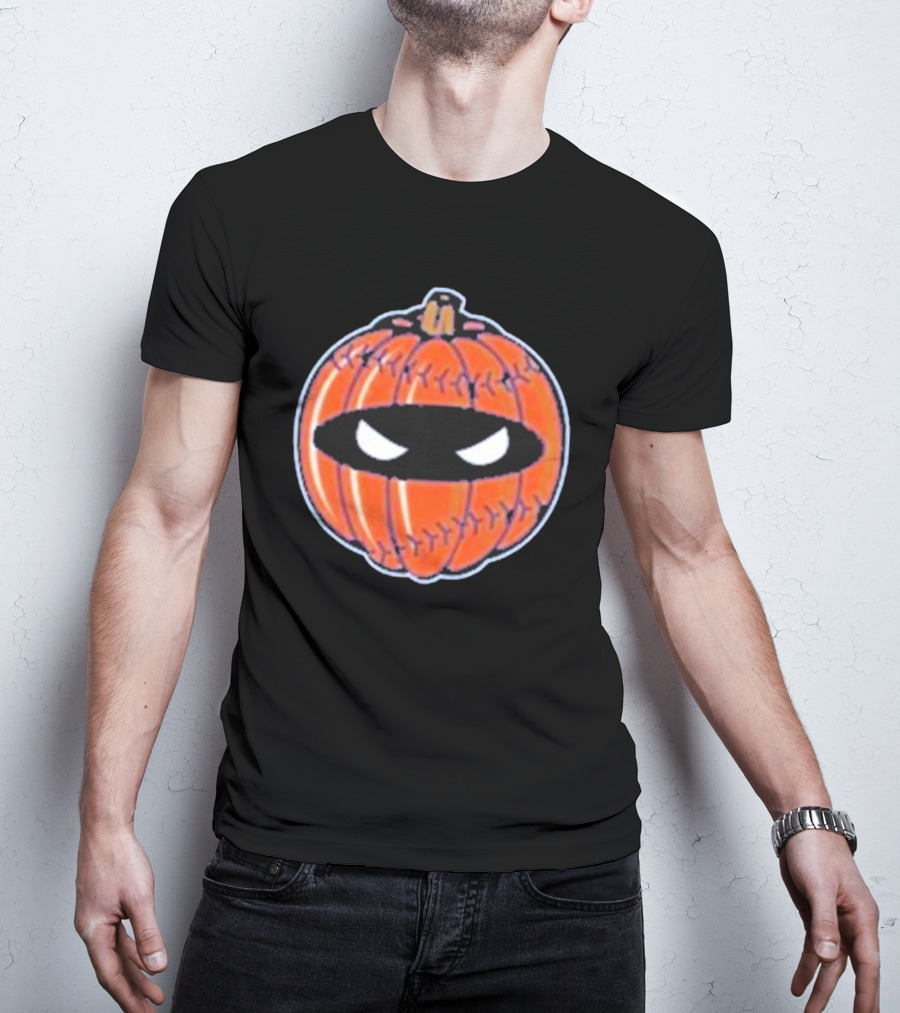 New York Mets Pitching Ninja Baseball Pumpkin Playoffs T-Shirt