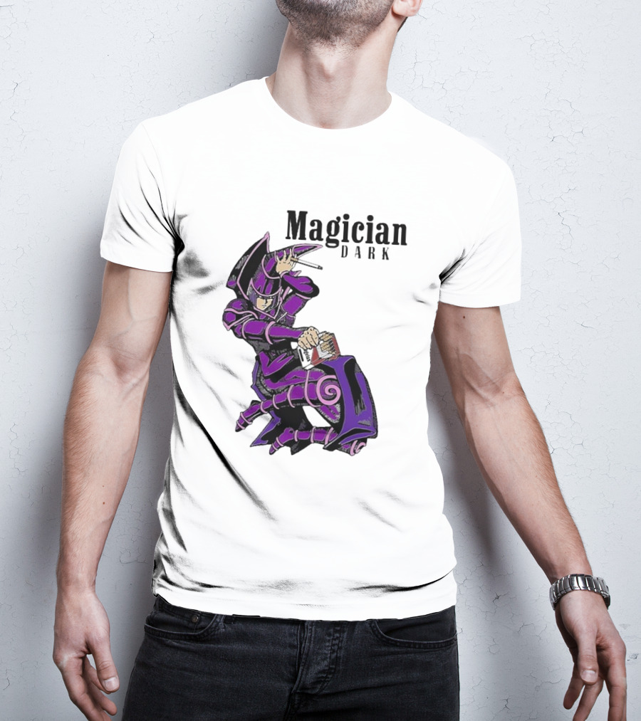 Magician Dark Smoking Mage Card Pose T-Shirt