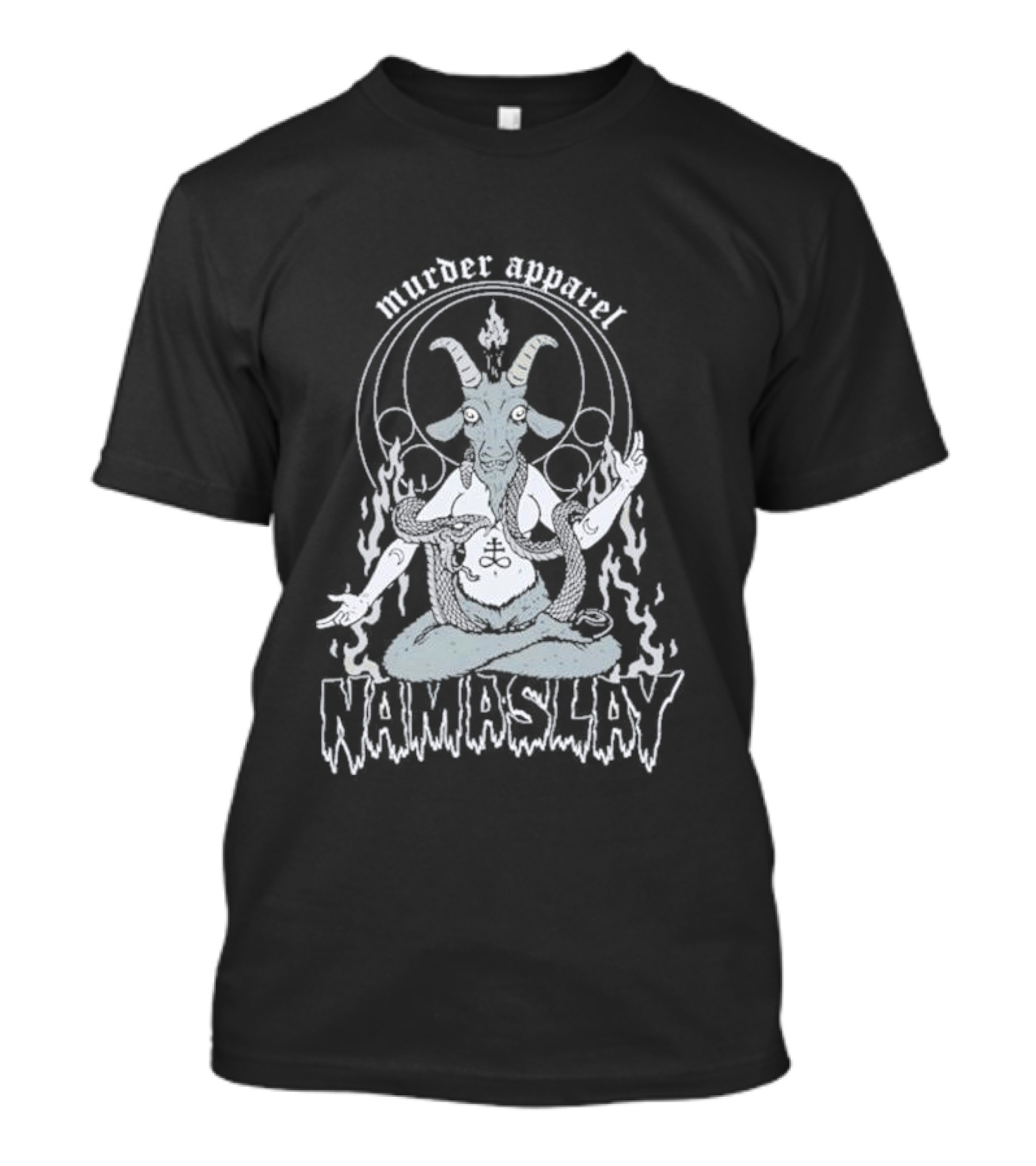 Murder Apparel Namaslay Goat Meditation With Fire And Serpent T-Shirt
