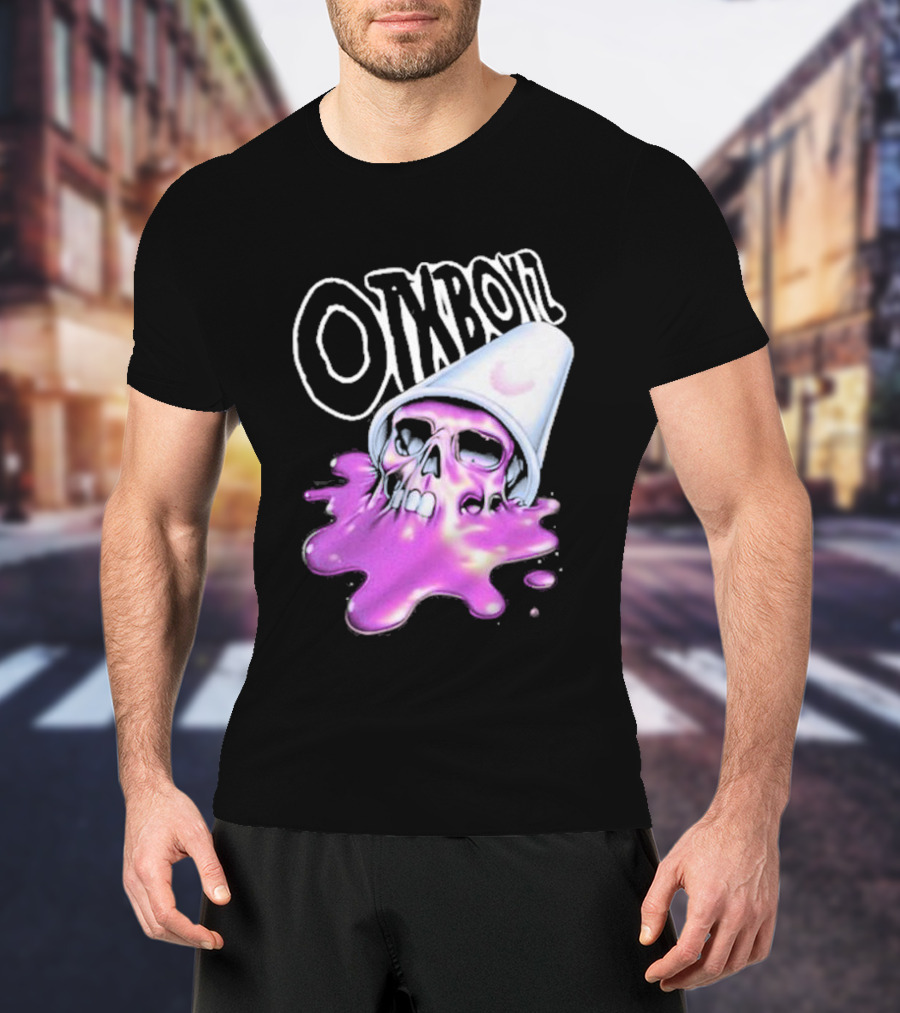 OTXBOYZ Purple Skull Overflowing With Oil Spill Aesthetic T-Shirt
