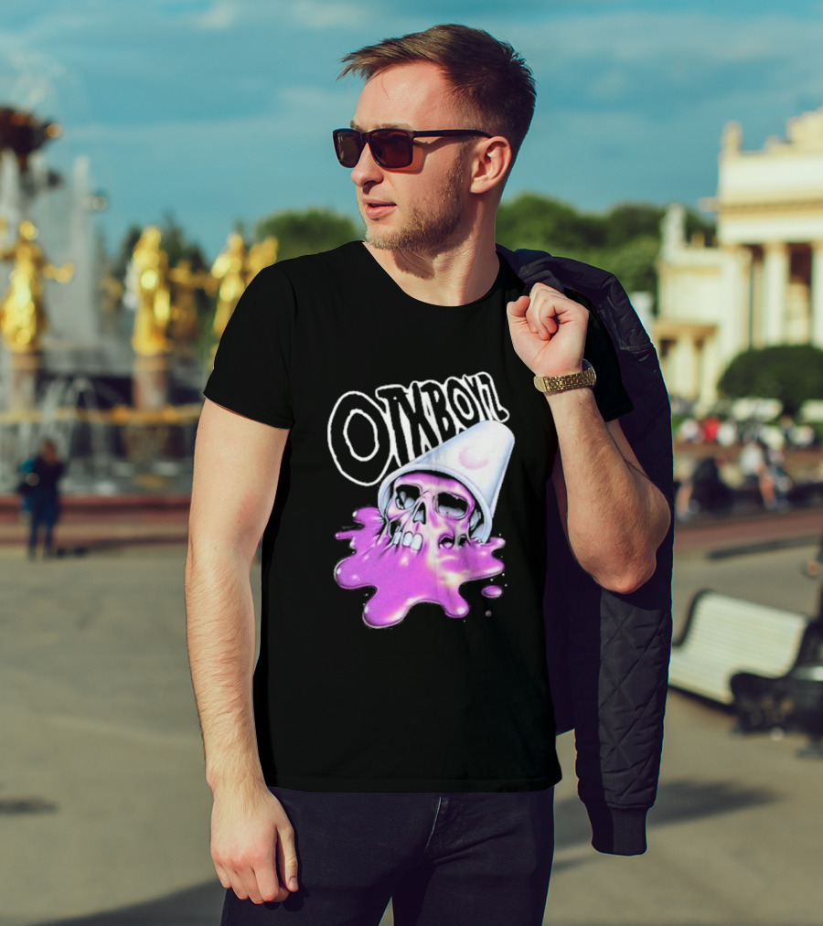 OTXBOYZ Purple Skull Overflowing With Oil Spill Aesthetic T-Shirt